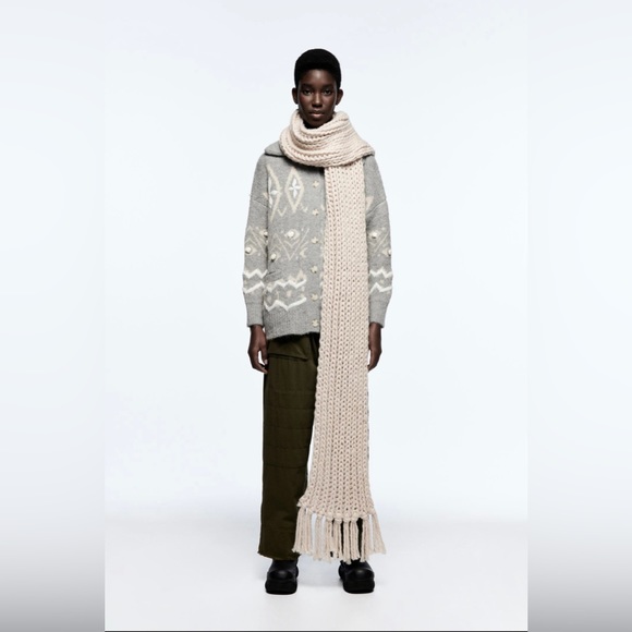 Zara embroidered knit coat - Picture 1 of 2